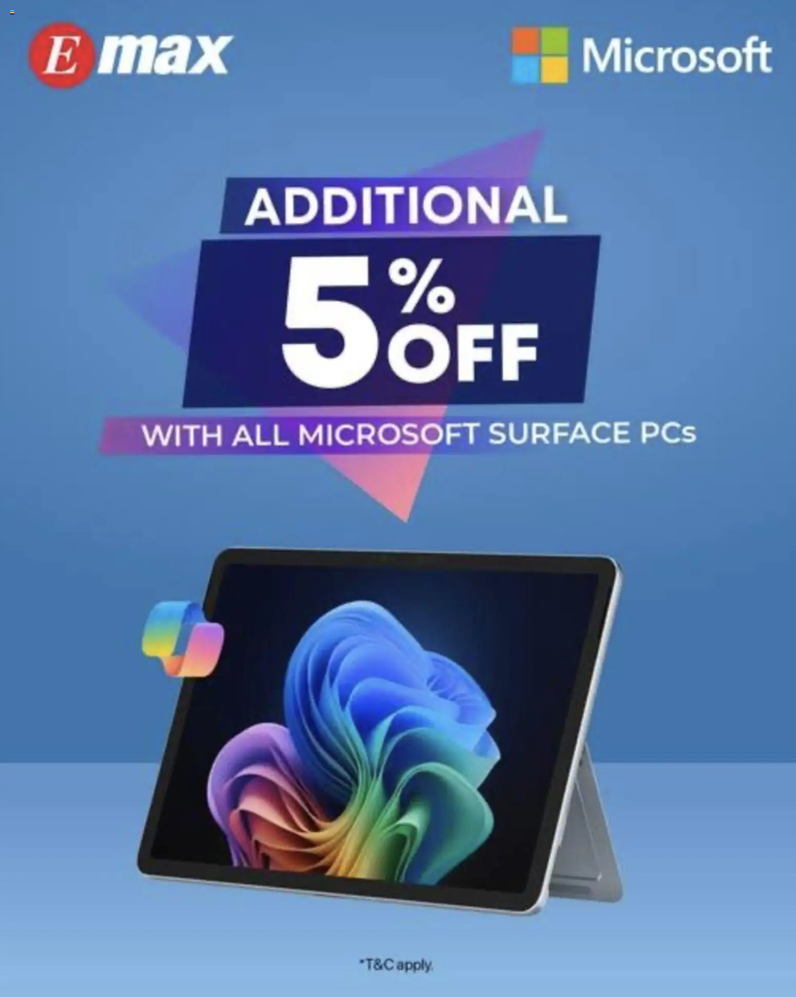 Preview of the catalogue Additional 5% OFF On Microsoft Surface PCs of store Emax valid from 1 Feb, 2026