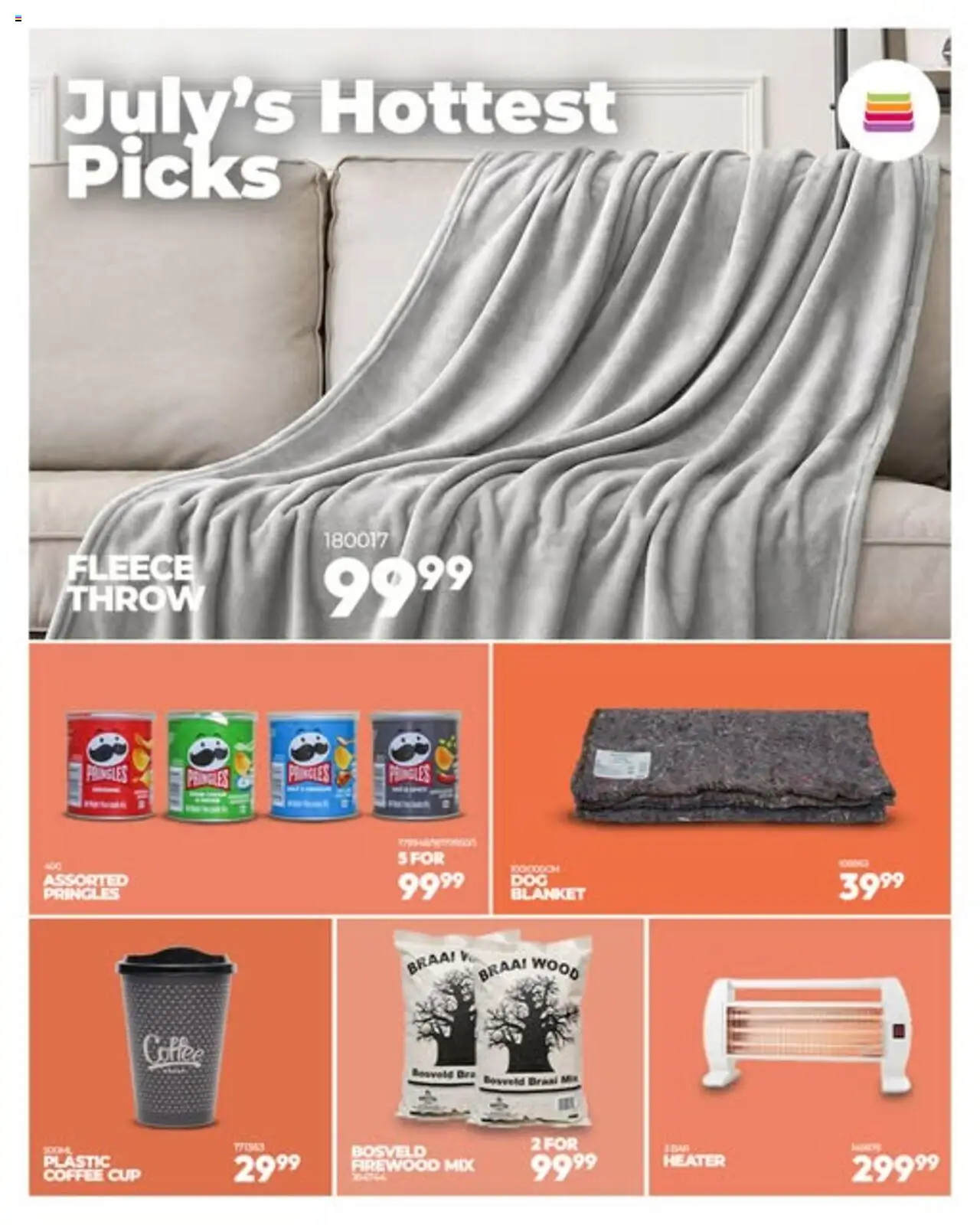Crazy Plastics July’s Must-Haves from from Thursday 31/07/2025 > Promotions - Coffee, Heater, Bra, Blanket