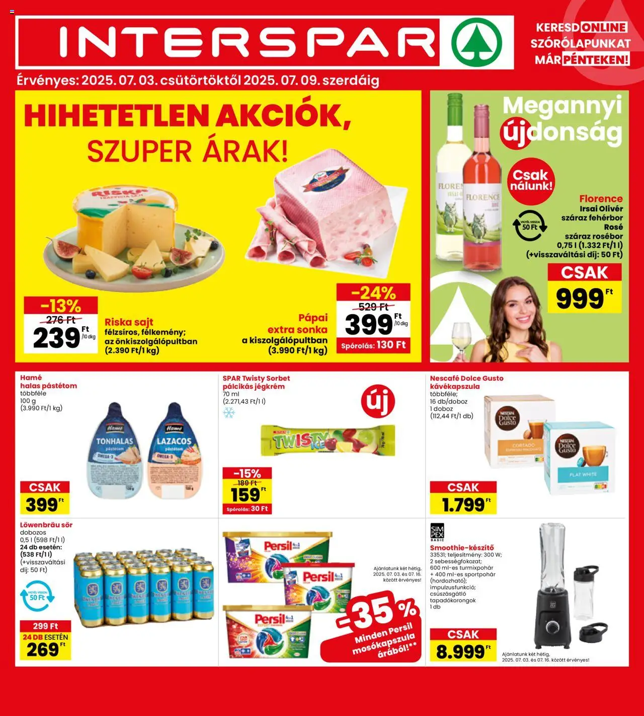 Interspar aktuális szórólap, érvényes 2025.07.03.-től - 1 oldal