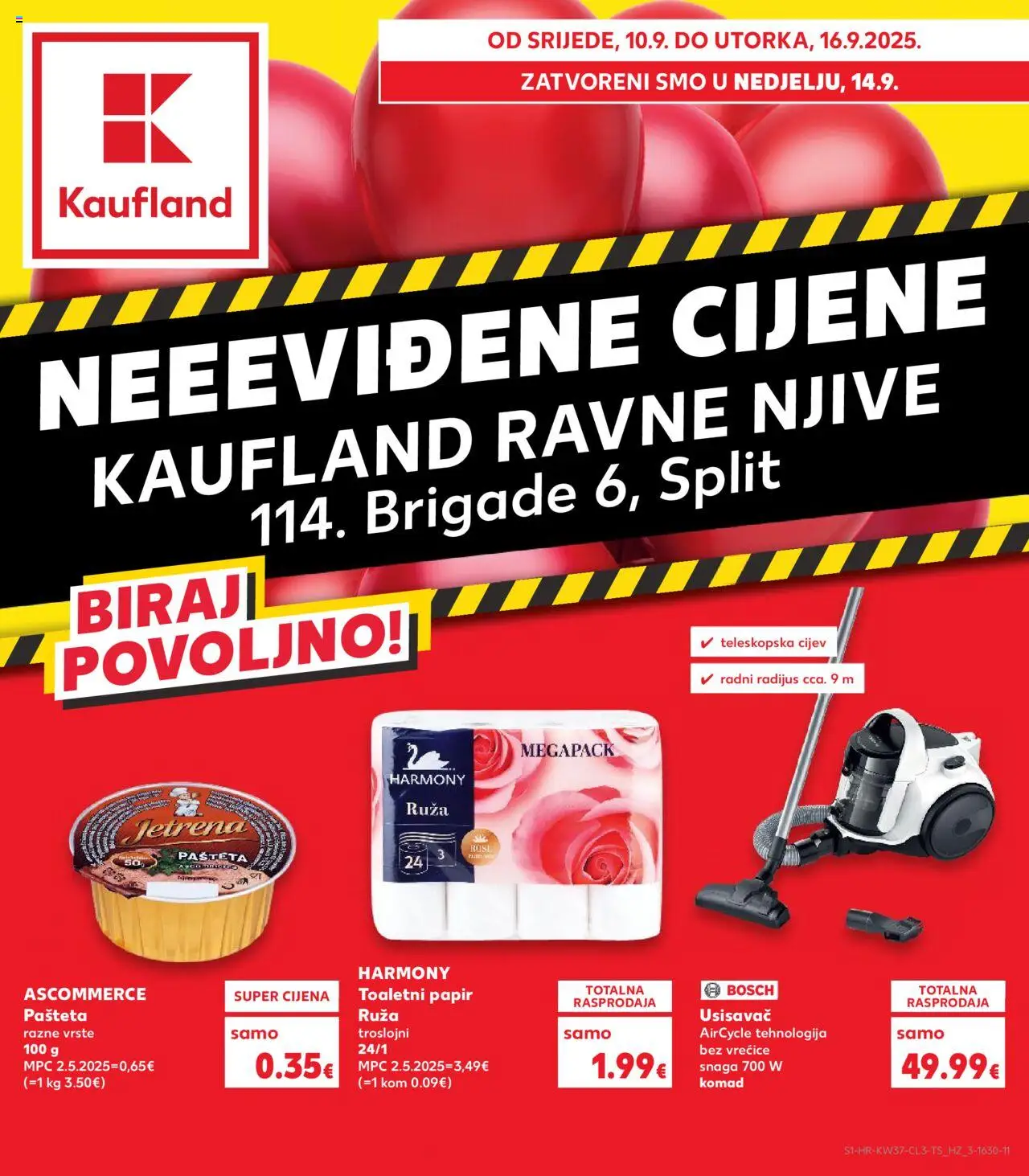 Kaufland aktualni Split-Ravne njive vrijedi od 10.09.2025 - tjedna akcija broj stranice 1