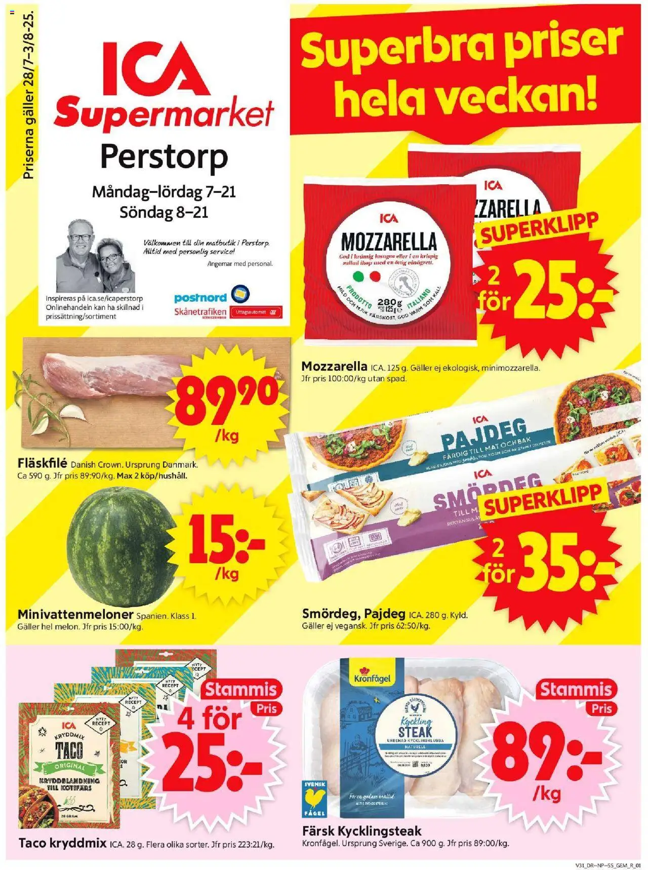 Perstorp är giltig 28/07 2025 > Veckans Erbjudanden gäller från 28/07/2025 till 03/08/2025 sidnummer 1