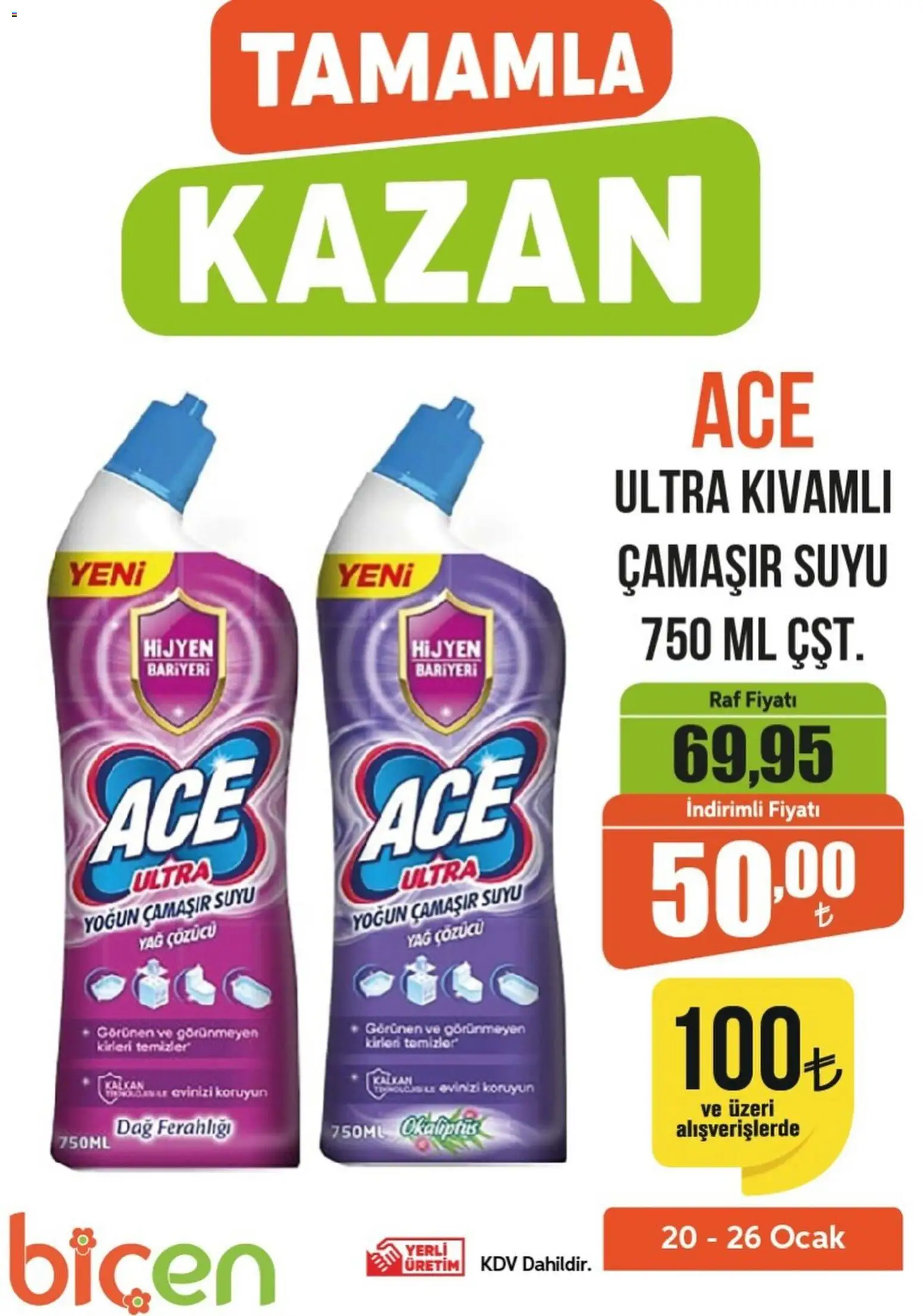 Biçen Market Tamamla Kazan 20.01.2026 - Broşürünün önizlemesi