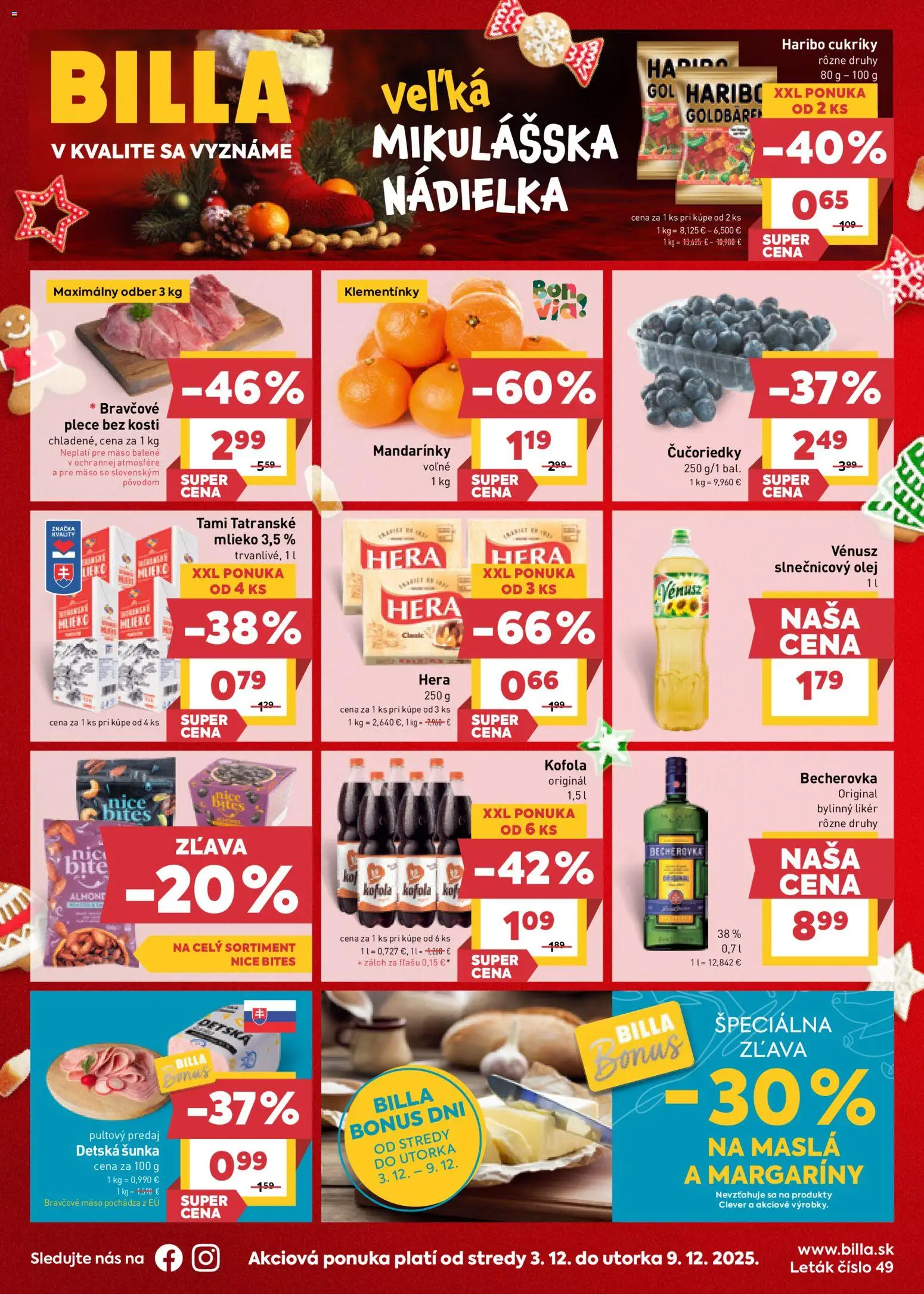 Náhľad Billa letáku platného od 03.12.2025