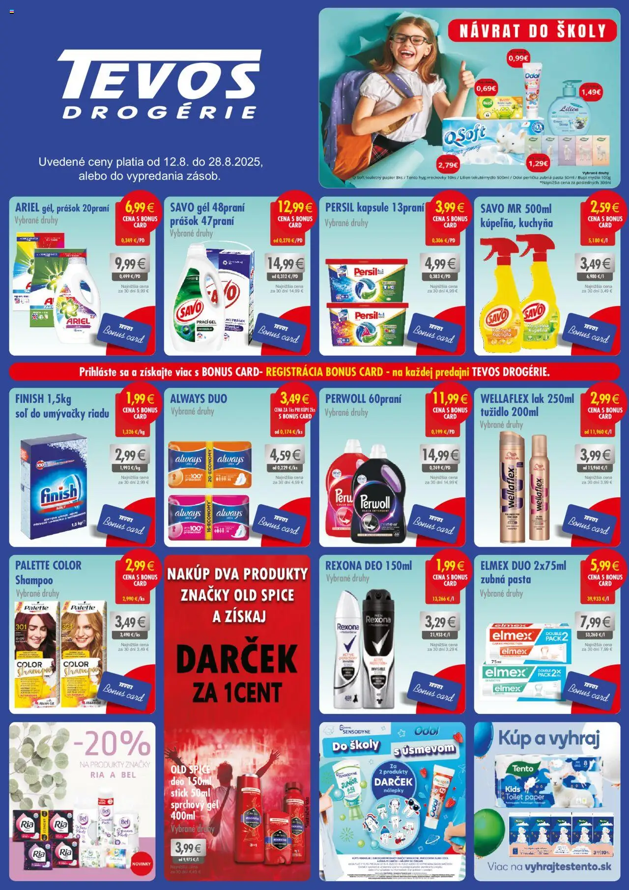 TEVOS drogérie Leták (12.08. - 28.08.2025) - Akčná ponuka