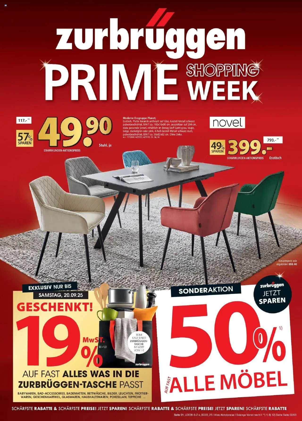 Zurbrüggen 19% MwSt. Taschenaktion (vom 14.09.2025 - 20.09.2025)