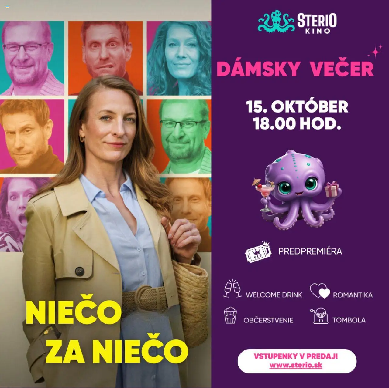 Ster Century Cinemas, s. r. o. Dámsky večer - Niečo za niečo - 15.10. (18.09. - 16.10.2025) - Akčná ponuka
