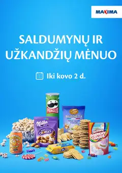 MAXIMA parduotuvės leidinio Leidinys - Saldumynų ir užkandžių mėnuo galiojančio nuo 2026.02.02 peržiūra