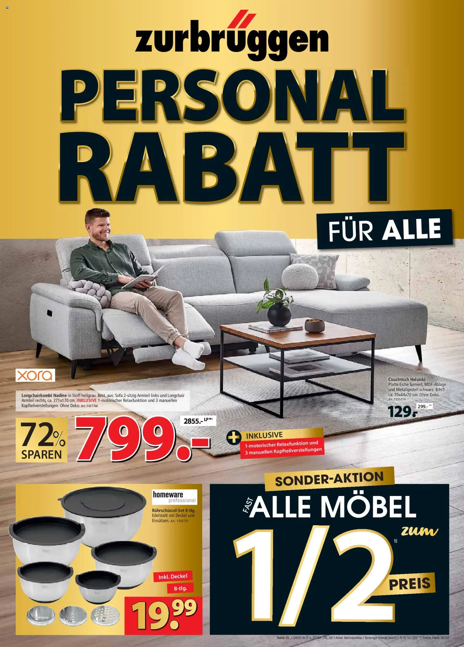 Vorschau von dem Prospekt des Geschäftes Zurbrüggen, gültig ab dem 12.01.2026 - Sofa, Couchtisch