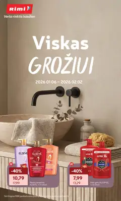 Rimi parduotuvės leidinio Leidinys - Viskas grožiui galiojančio nuo 2026.01.06 peržiūra