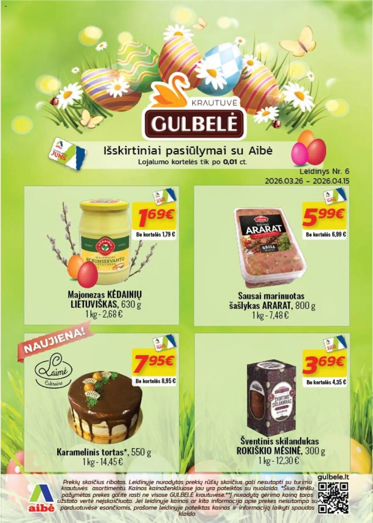 Gulbele parduotuvės leidinio Gulbele leidinys galiojančio nuo 2026.03.26 peržiūra