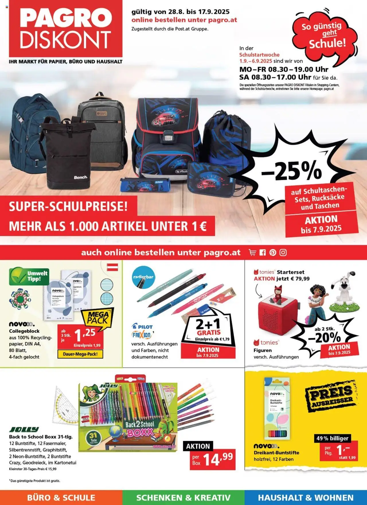  Pagro-Diskont Super-Schulpreise ab (28.08.2025 - 17.09.2025) - Seite 1
