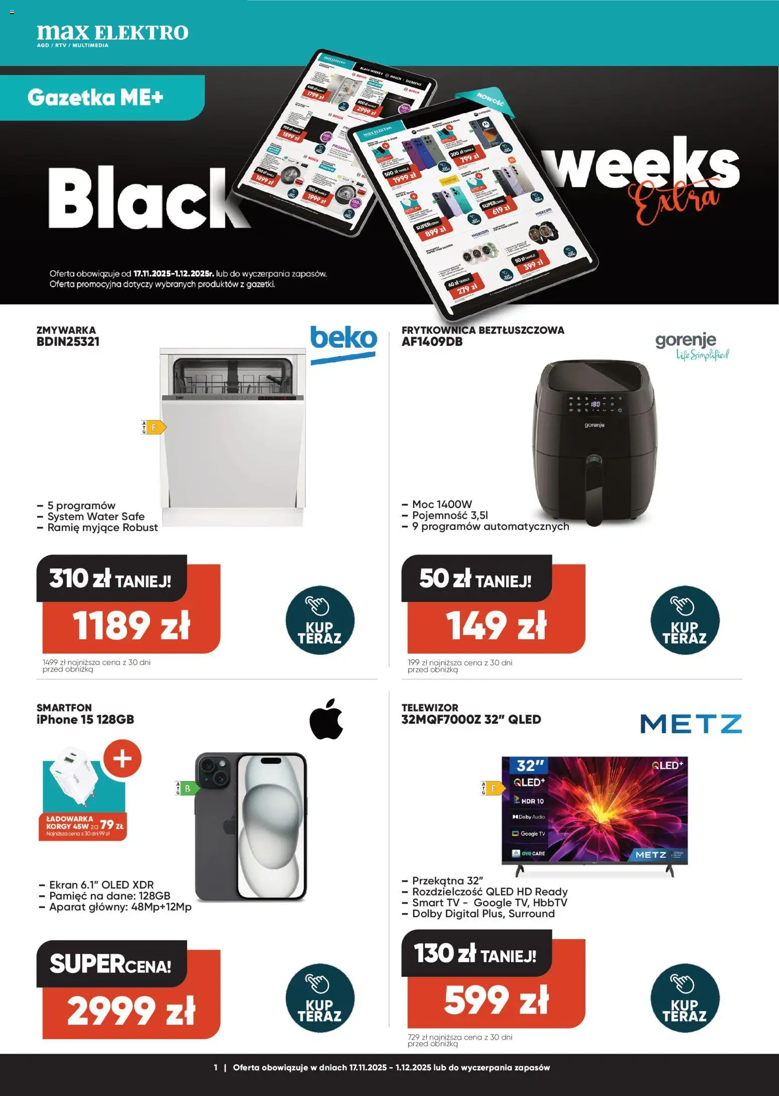 Pogląd gazetki "Black Friday" ze sklepu Max elektro ważnej od 17.11.2025