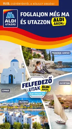Aldi - Utazás katalógus megtekintése, amely érvényes 2025.11.13.-től