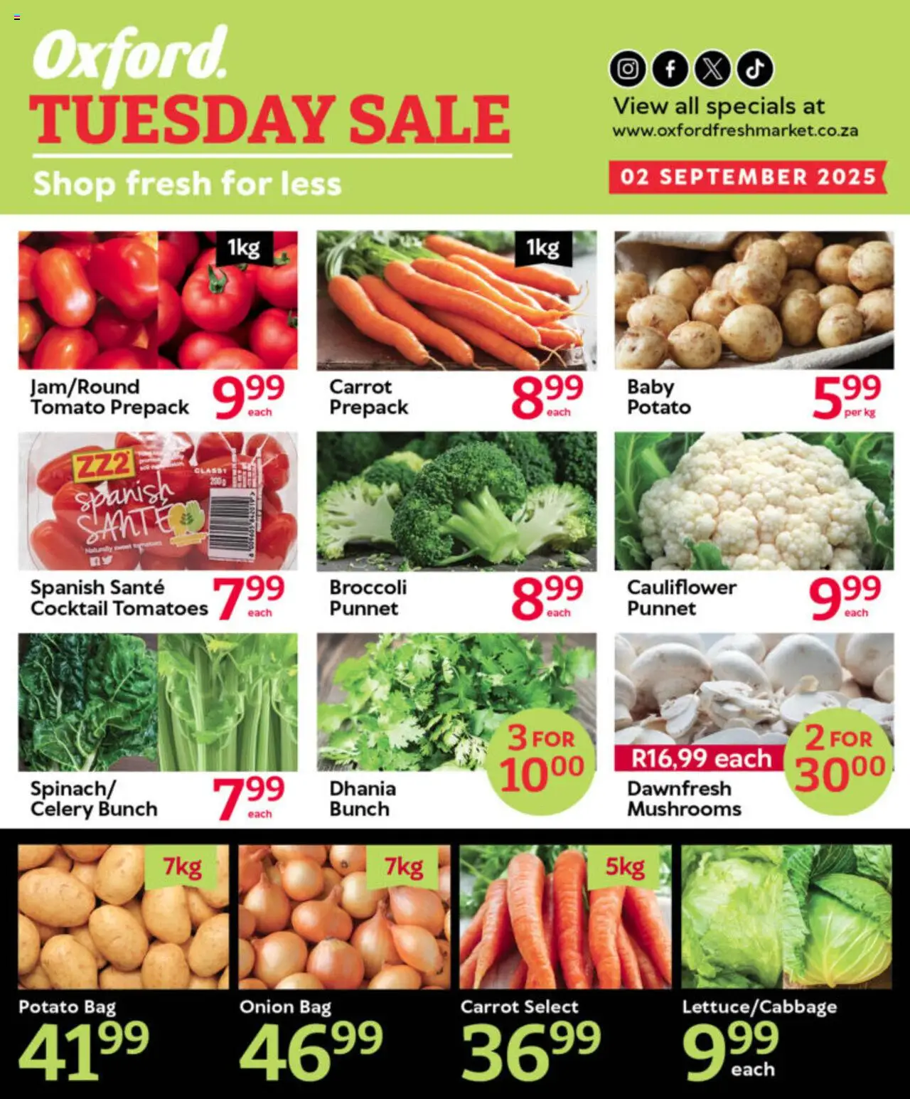Oxford Freshmarket Tuesday Sale from 02/09 - 02/09/2025 > Promotions