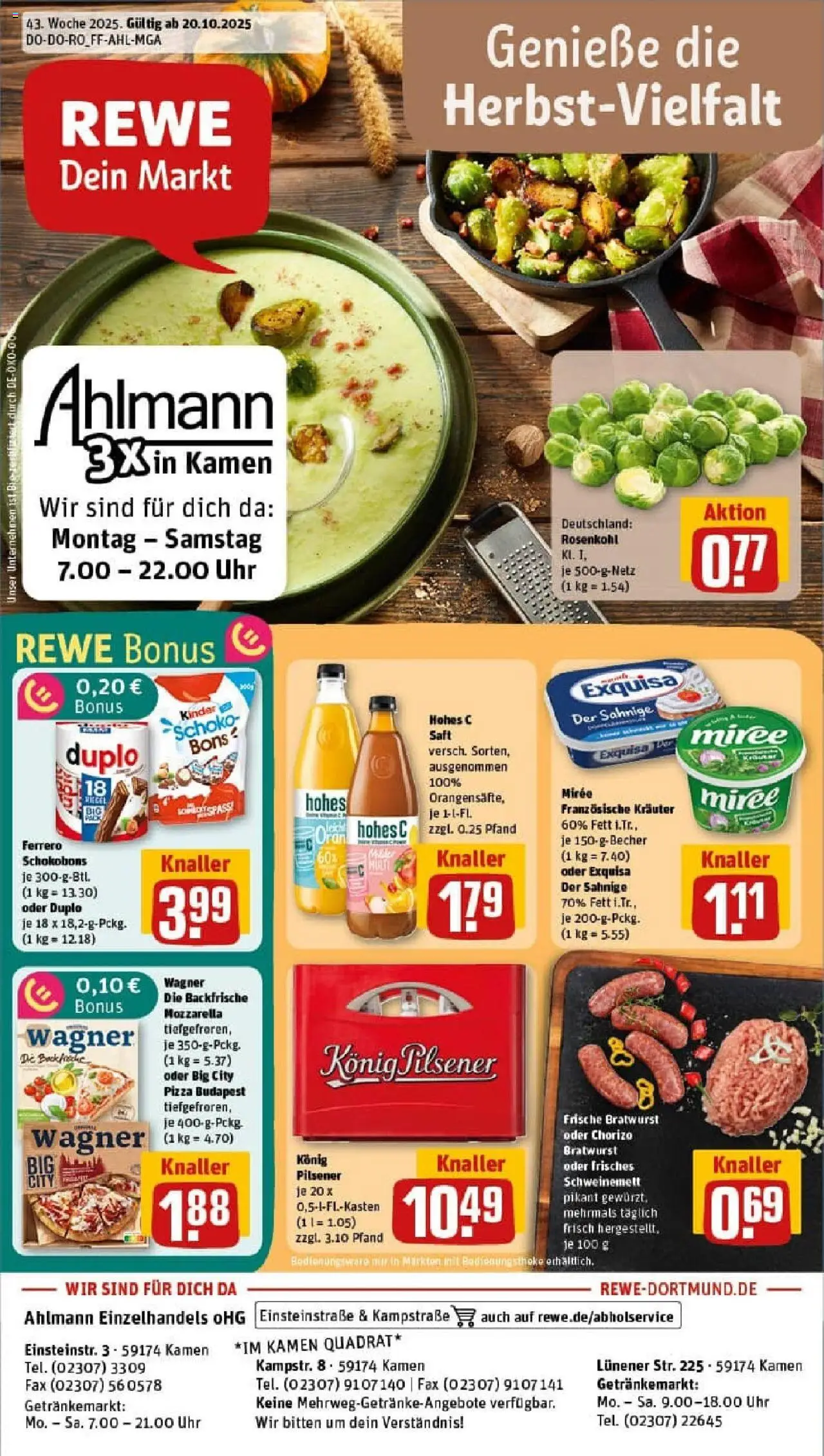 REWE Prospekt ab 19.10.2025 nächste Woche - Prospekt Kamen	