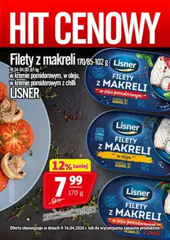 Pogląd gazetki "Prim Market promocja - Filety Z Makreli Lisner" ze sklepu Prim Market ważnej od 09.04.2026