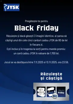 Previzualizarea de cataloage: JYSK Black Friday valabil de la 07.11.2025