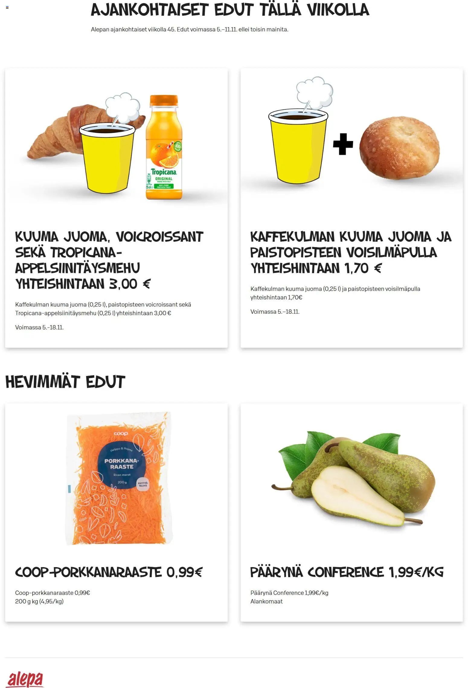 Kaupan Alepa Tarjoukset esikatselu, voimassa 05/11/2025