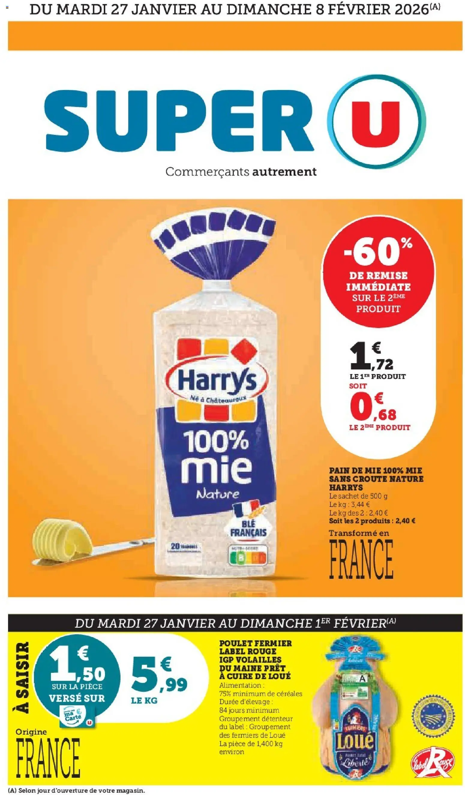 Prévisualisation de Les prix bas de la semaine du magasin Super U formulaire valide 27/01/2026