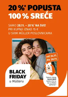 Pregled letka Black Friday trgovine Müller vrijedi od 27.11.2025