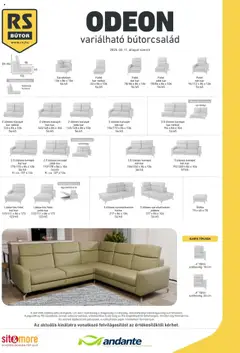 RS Bútor - Odeon elemjegyzék megtekintése, amely érvényes 2025.02.11.-től