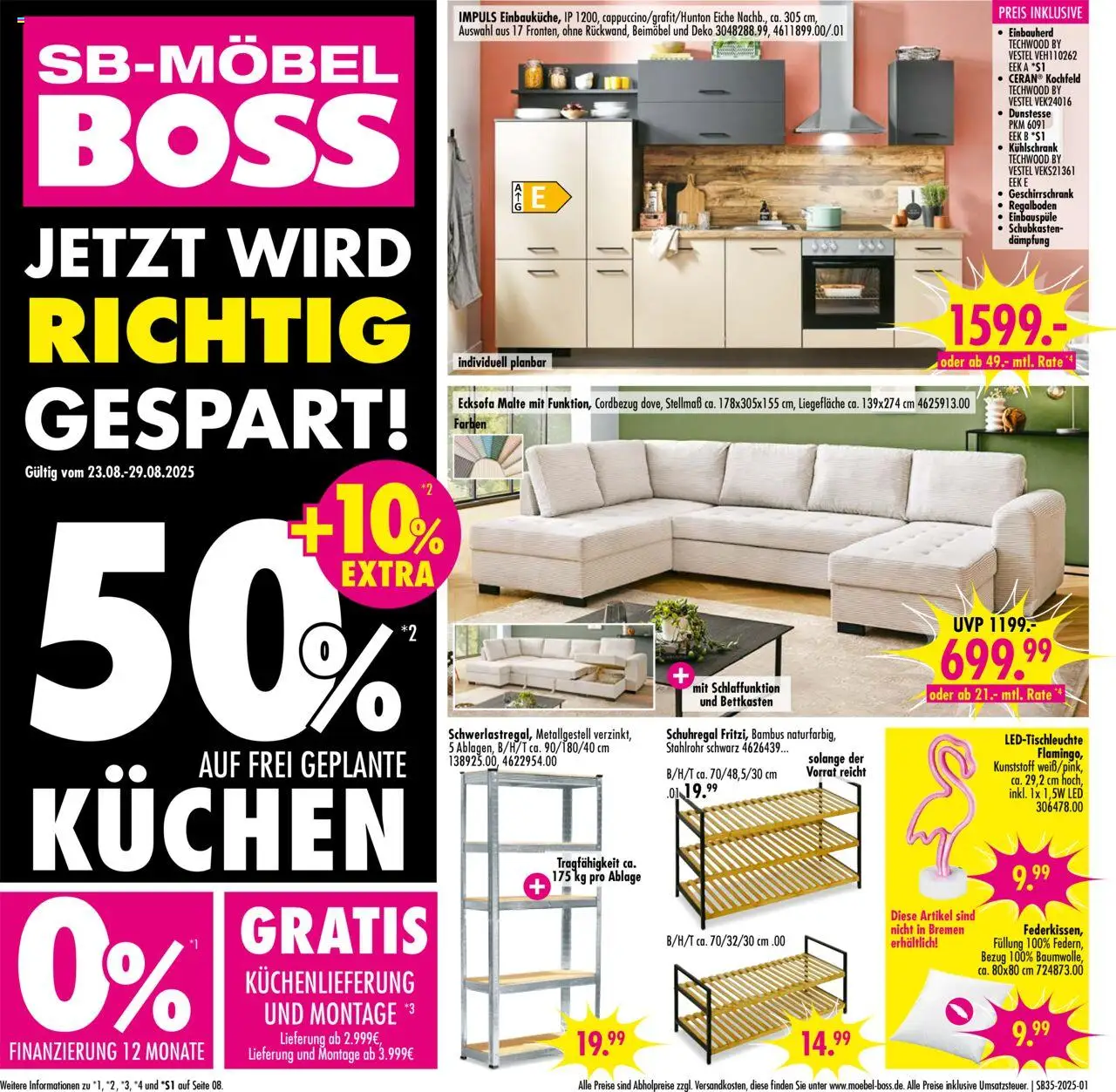 SB Möbel Boss Prospekt (vom 23.08.2025 - 29.08.2025)