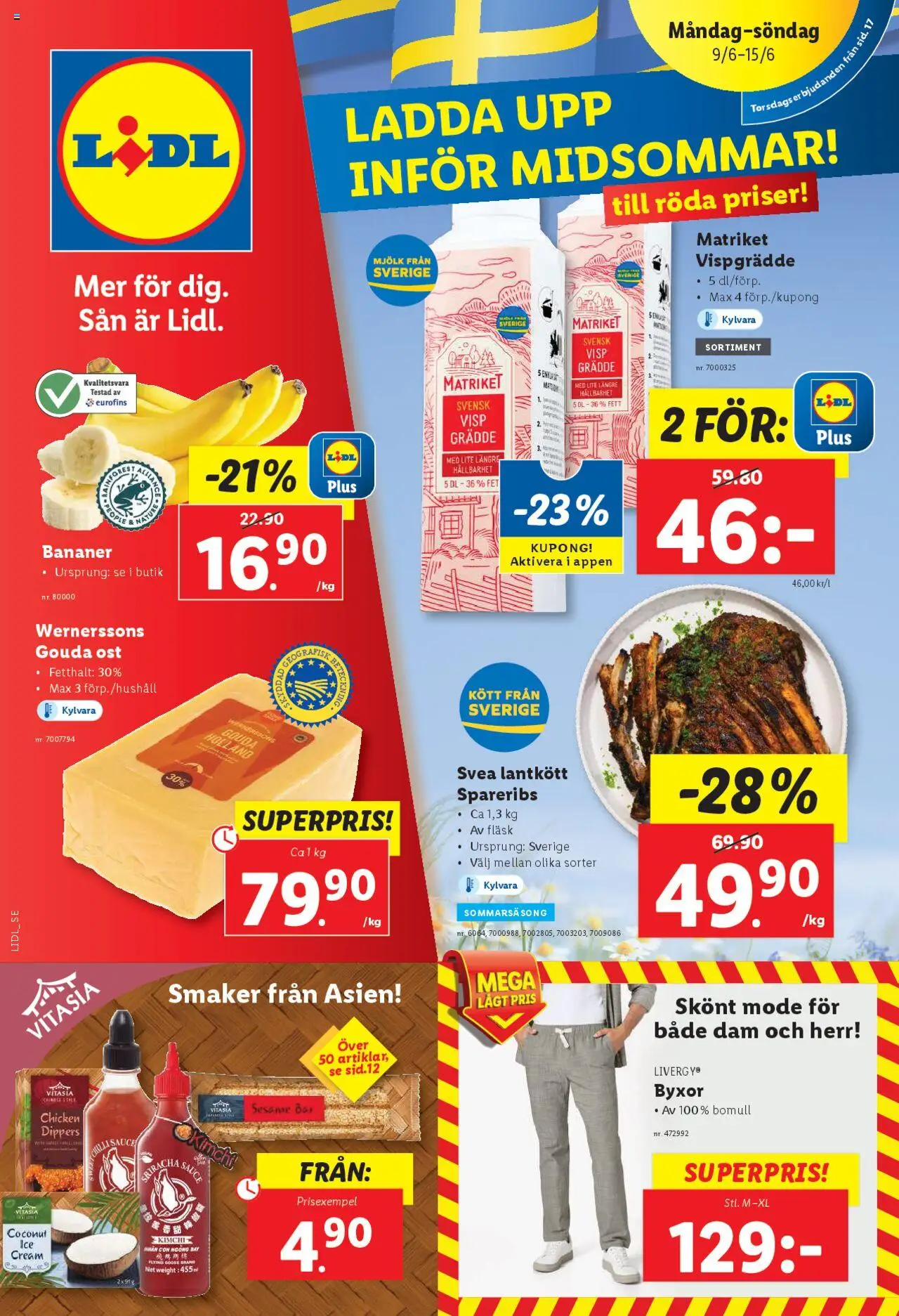Aktuella reklamblad Lidl är giltig 09/06 2025 > Veckans Erbjudanden gäller från 09/06/2025 till 15/06/2025 sidnummer 1