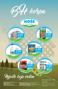 Pregled letka BH korpe trgovine Hoše komerc vrijedi od 2026.01.14