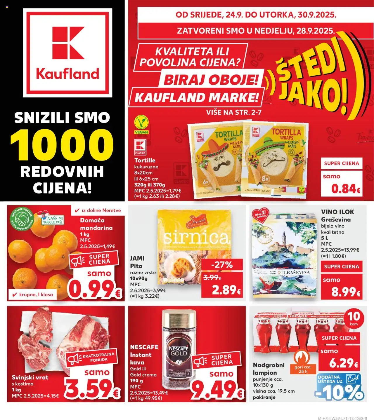 Kaufland aktualni Split-Ravne njive vrijedi od 24.09.2025 - tjedna akcija broj stranice 1