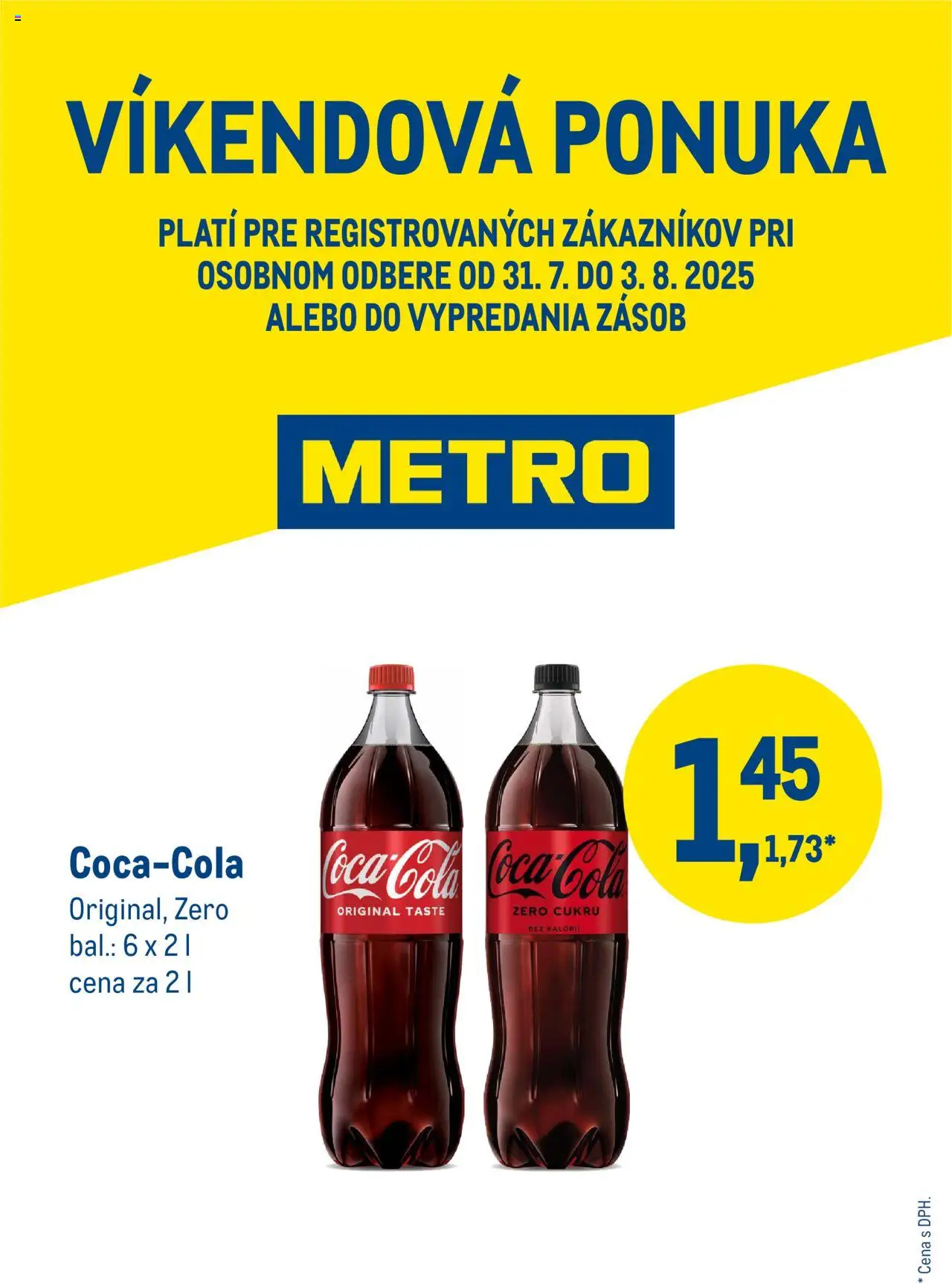 Metro Víkendová ponuka - Coca Cola (31.07. - 03.08.2025) - Akčná ponuka