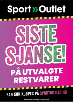Forhåndsvis Siste sjanse fra butikk Sport Outlet gyldig fra 17/02/2026