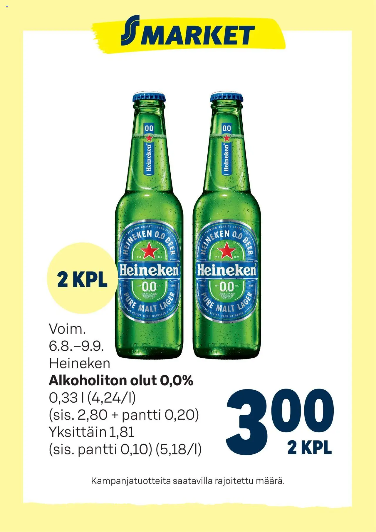 S-market-kaupan Tarjoukset Heineken voimassa 06/08/2025 - Sivulla 1