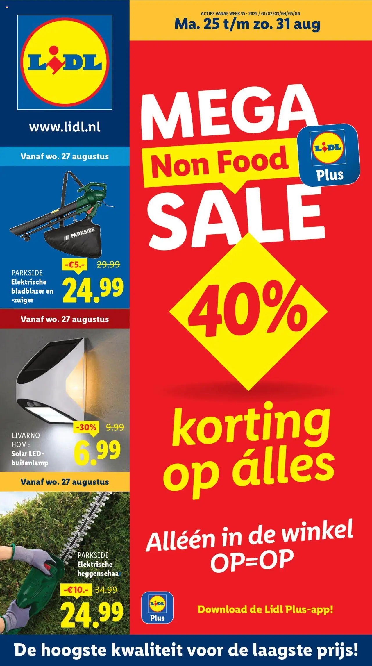 Lidl shop Non Food Folder week 35 geldig vanaf 25-08-2025 - Paginanummer 1