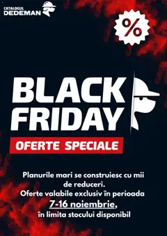 Previzualizarea de cataloage: Dedeman Black Friday valabil de la 07.11.2025