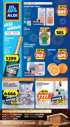 Aldi - Akciós újság Aldi megtekintése, amely érvényes 2025.12.27.-től