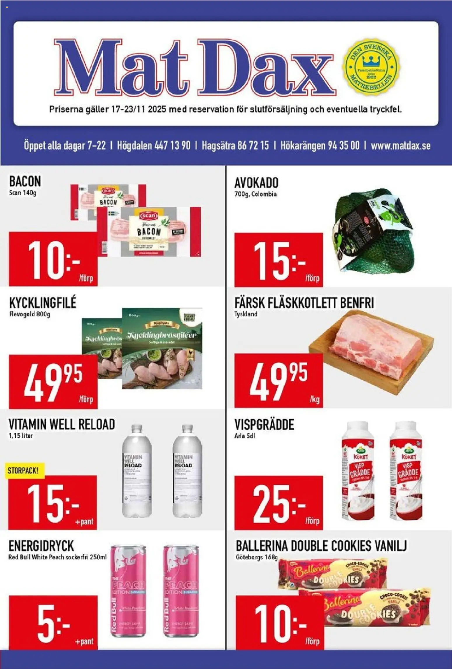 Förhandsgranska reklamblad Aktuella reklamblad Matdax från butik Matdax gäller från 17/11/2025