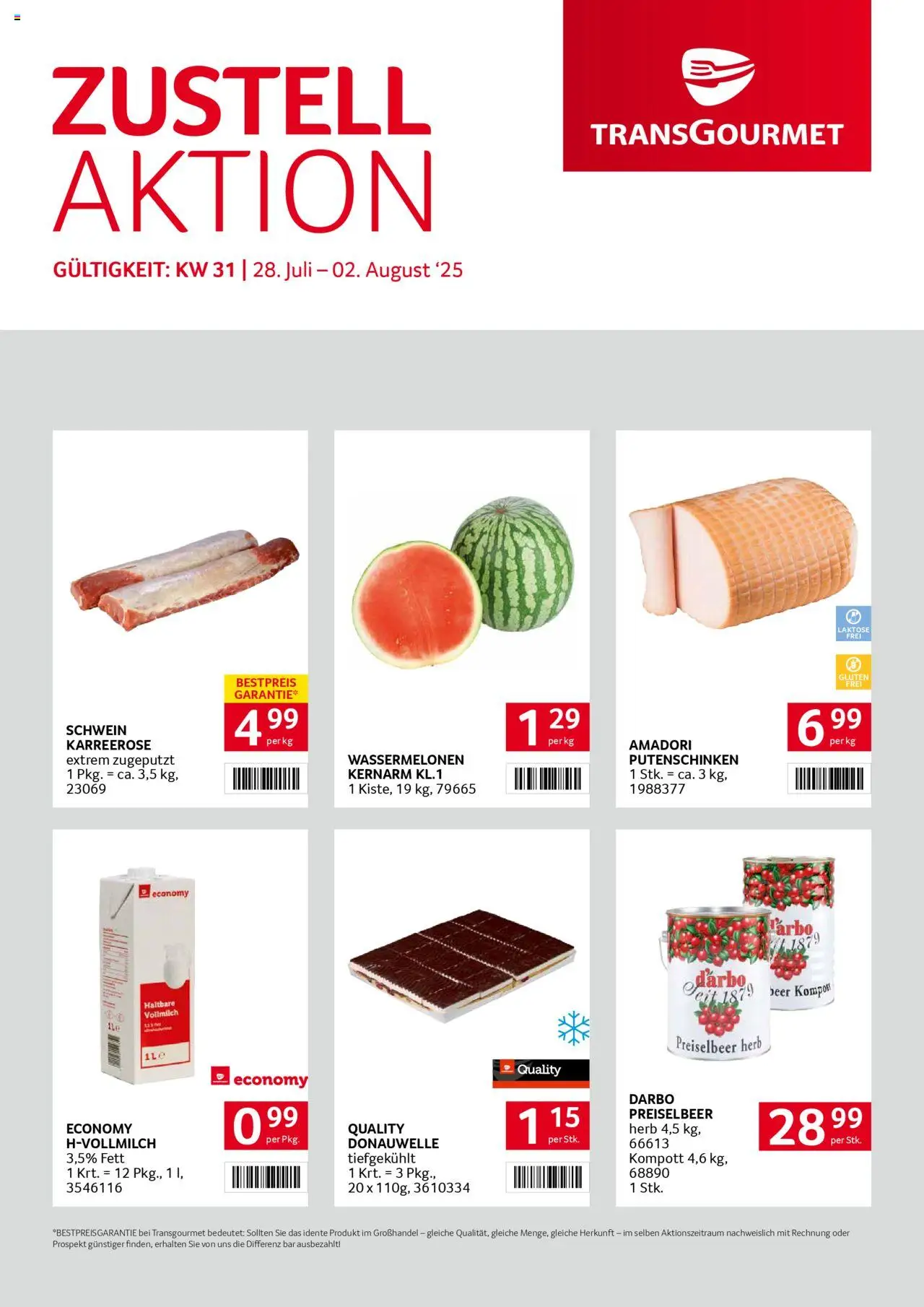  Transgourmet Zustellaktion ab (27.07.2025 - 02.08.2025) - Seite 1 - Vollmilch
