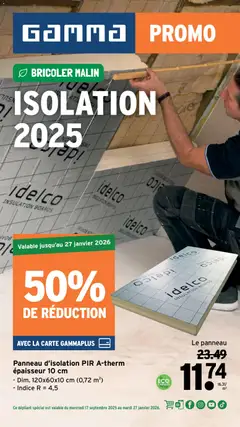 Prévisualisation de Special isolation du magasin GAMMA formulaire valide 17/09/2025