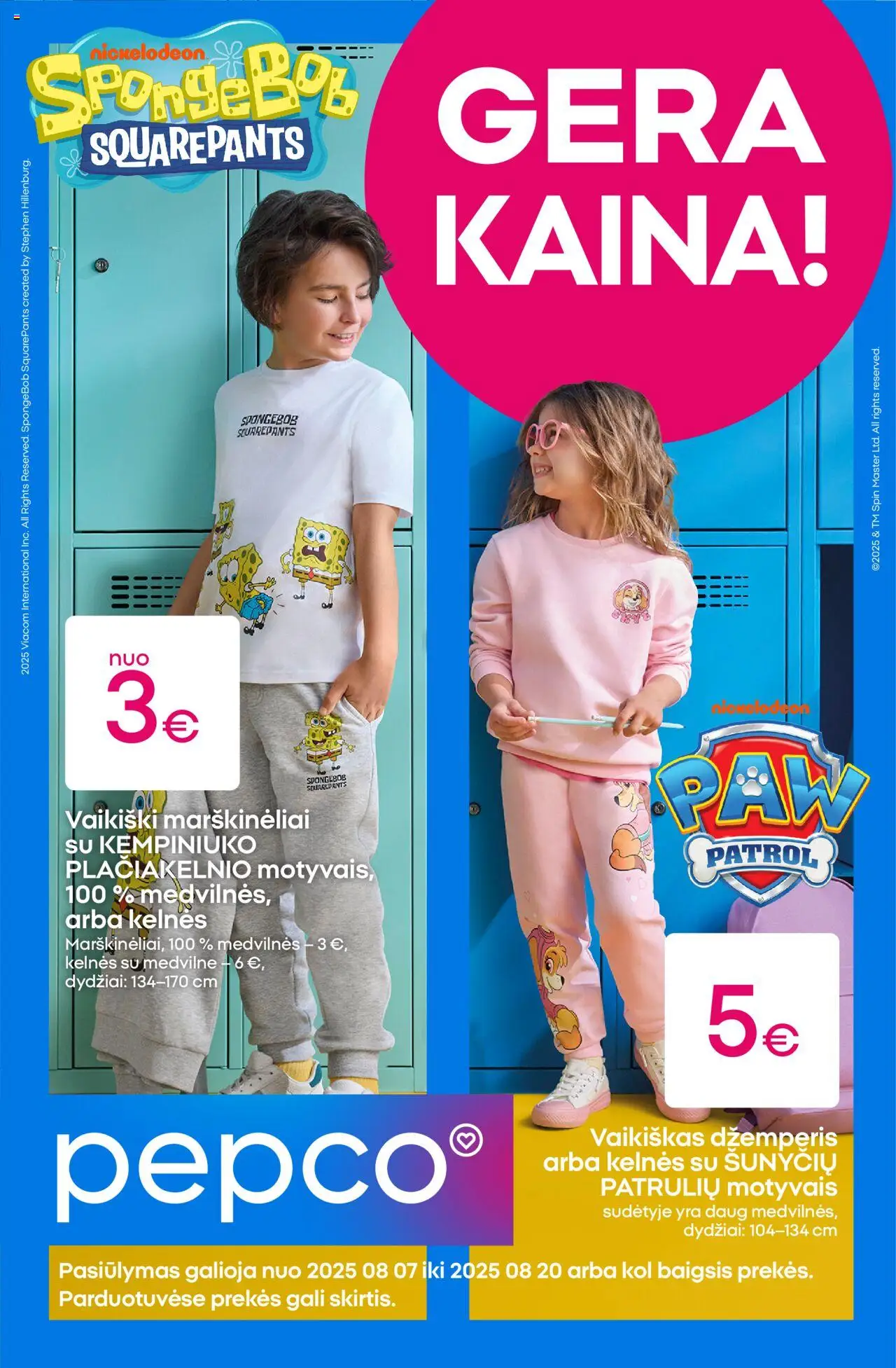 Pepco leidinys galioja nuo 2025.08.07 – puslapio numeris 1 - Marškinėliai, Kelnes, Džemperis