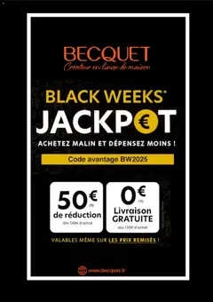 Prévisualisation de Black Friday du magasin Becquet formulaire valide 04/11/2025