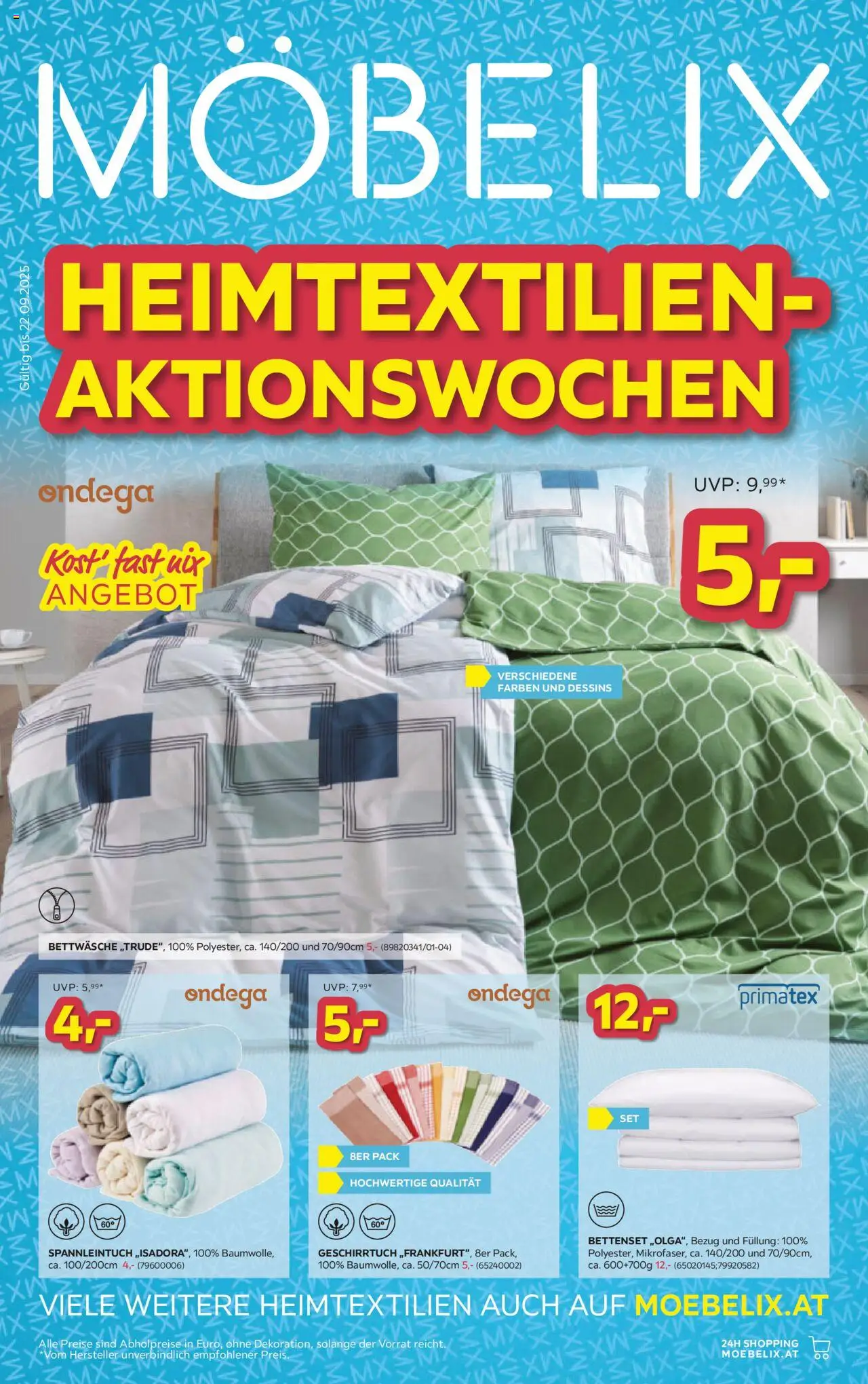  Möbelix Heimtextilien - Aktionswochen ab (09.09.2025 - 23.09.2025) - Seite 1