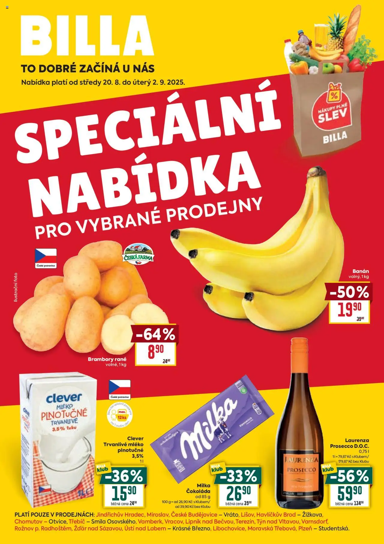  BILLA leták již od 20.08.2025 » Akční "Leták - Speciální nabídka: vybrané prodejny"
