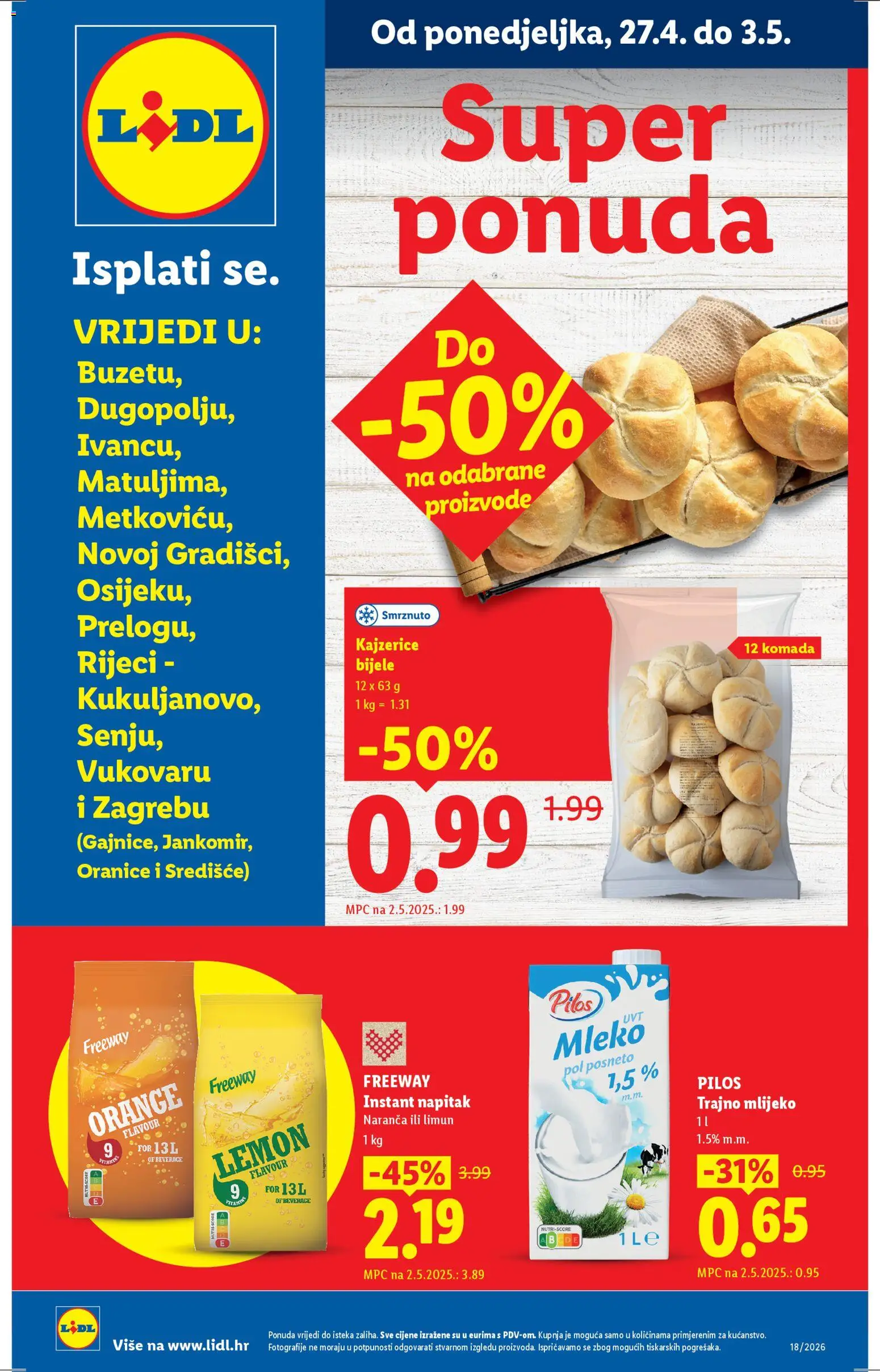 Pregled letka Super ponuda Lidl trgovine Lidl vrijedi od 27.04.2026