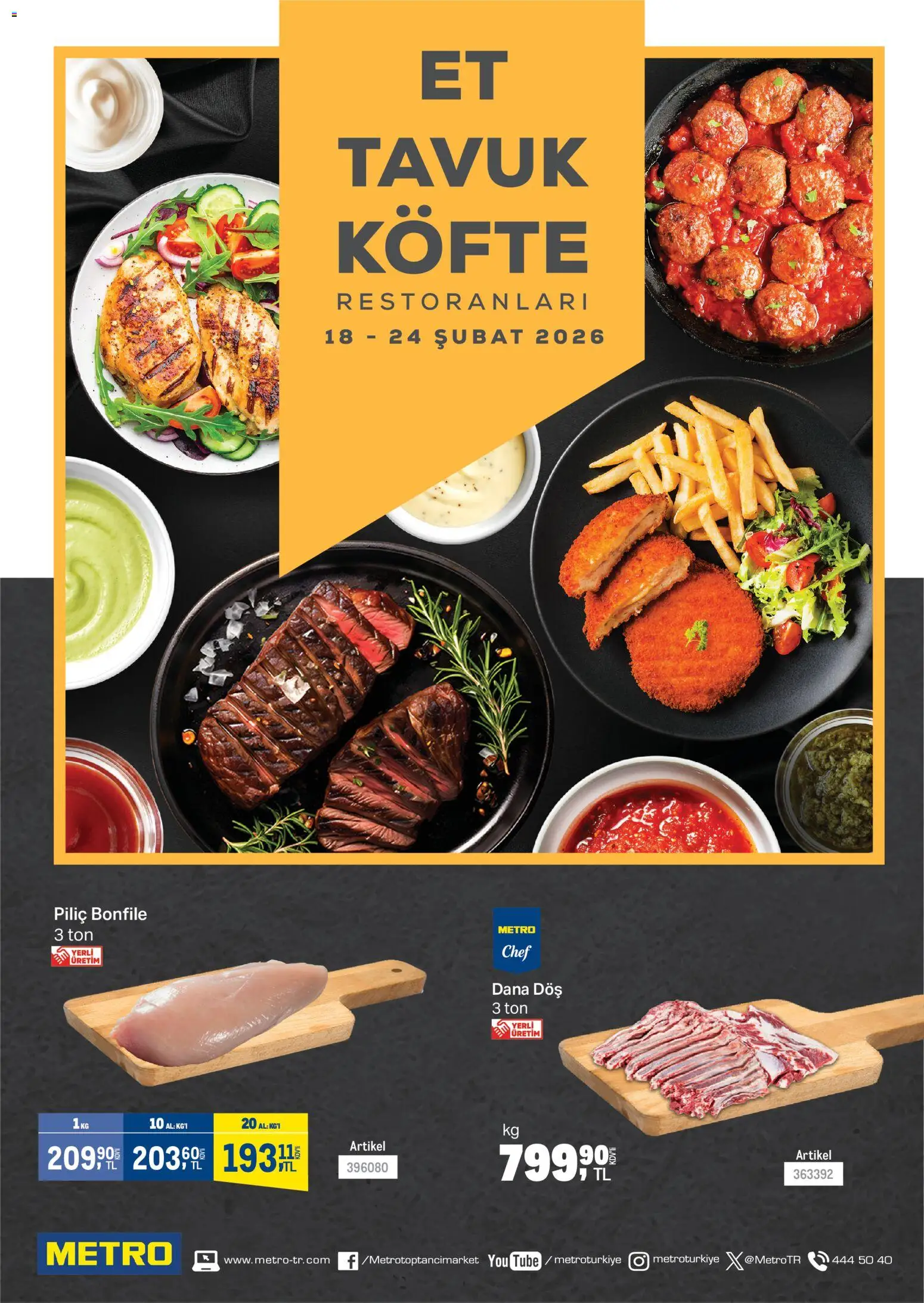Metro Et & Tavuk & Köfte Restoranları 18.02.2026 - Broşürünün önizlemesi
