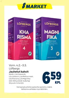 Kaupan S-market Tarjoukset Löfbergs kahvit esikatselu, voimassa 04/02/2026