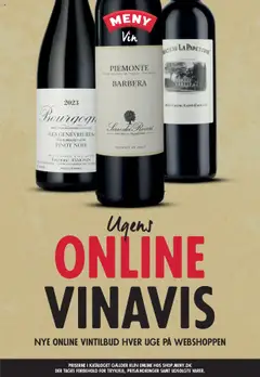 Eksempel på tilbudsavis Vin avis fra butik Meny gyldig fra 24/03/2025