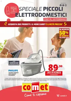 Anteprima dell'opuscolo Volantino Piccoli Elettrodomestici Cura persona, Pulizia e Stiro dal negozio Comet valido da 06/02/2026