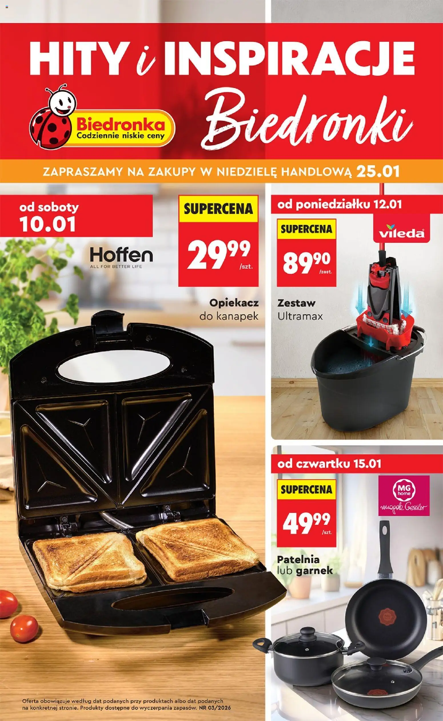 Pogląd gazetki "Hity i inspiracje" ze sklepu Biedronka ważnej od 10.01.2026