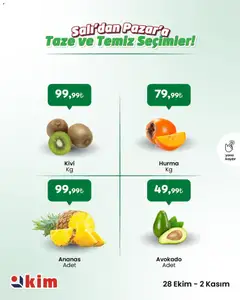 Kim Market Salı’dan Pazar’a Taze ve Temiz Seçimler! 28.10.2025 - Broşürünün önizlemesi | Strana: 5