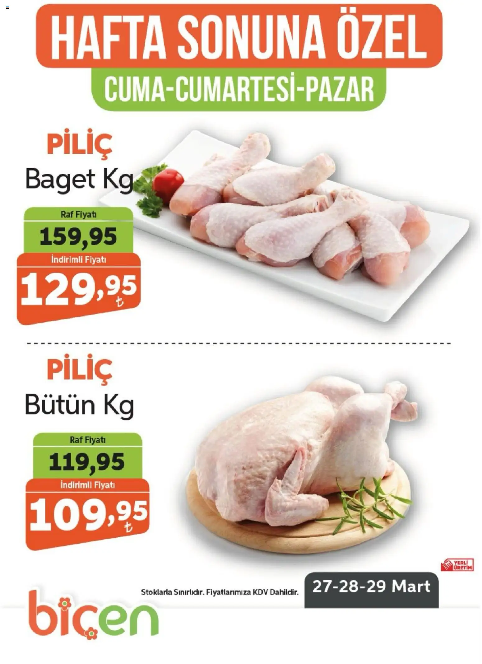 Biçen Market Biçen Market - Hafta Sonuna Özel - Piliç 27.03.2026 - Broşürünün önizlemesi